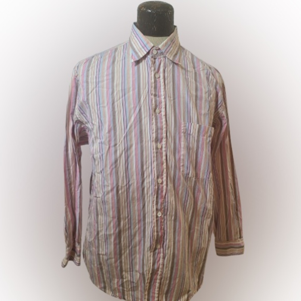 Brioni “ice cream” stripe button-down shirt. Men’s size XL.